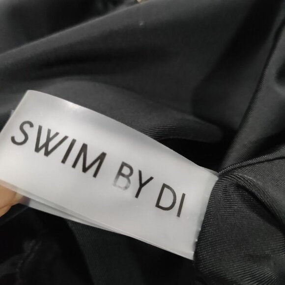 Swim by DI Black Cut-Out One-Piece Swimsuit With Rings & Adjustable Straps M - Picture 12 of 13